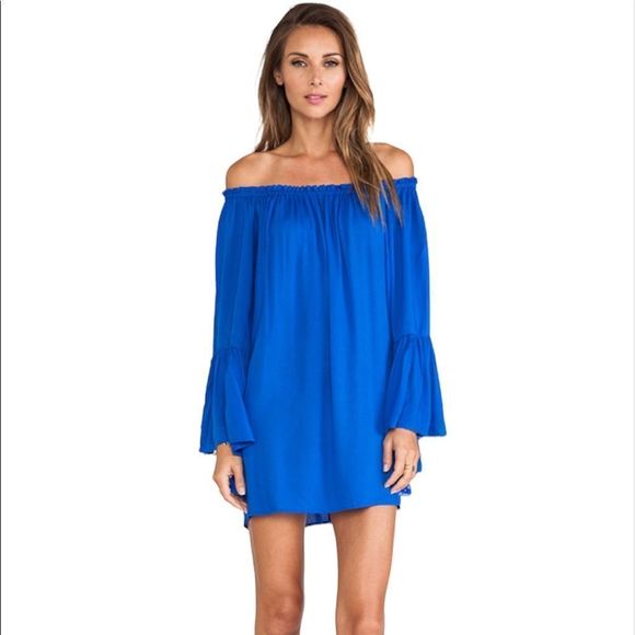 Indah Kamani Ruffle Edge Mini Dress || SZ S || Cobalt Blue - Picture 17 of 17
